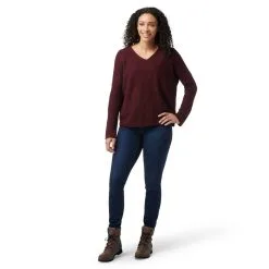 Smartwool Women's Shadow Pine Cable V-Neck Sweater -Outerwear Sales smartwool womens shadow pine cable v neck sweater 2